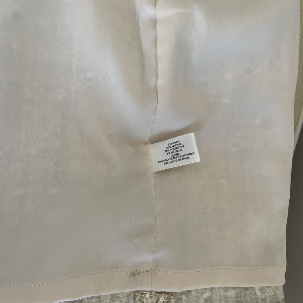 NWT Boston Proper Skirt Blush Pink Gold Metallic Frayed Hem  Glam Preppy sz 10 - Picture 9 of 12